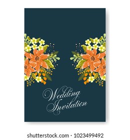 Floral wedding invitation printable template