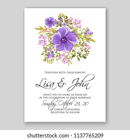 Floral wedding invitation printable template card vector flower wreath for bridal shower invitation baby shower party anniversary