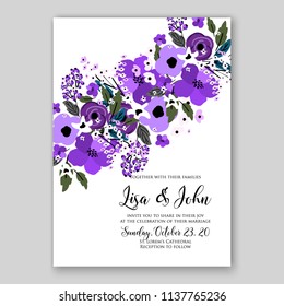 Floral wedding invitation printable template card vector flower wreath for bridal shower invitation baby shower party anniversary