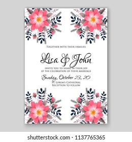 Floral wedding invitation printable template card vector flower wreath for bridal shower invitation baby shower party anniversary