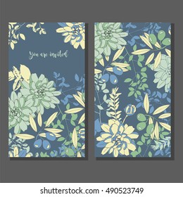Floral wedding invitation. Reverse side.