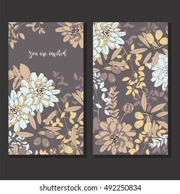 Floral wedding invitation. Reverse side.