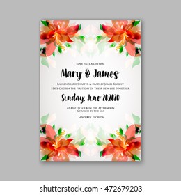 Floral wedding invitation template