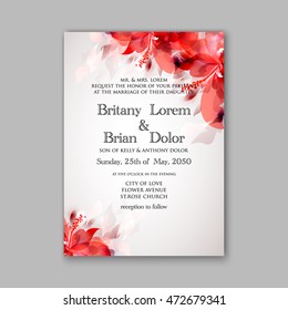 Plantilla de invitación de boda floral