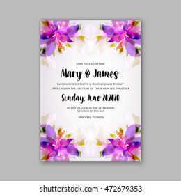 Floral wedding invitation template
