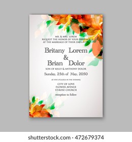 Floral wedding invitation template