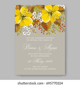 Floral wedding invitation template card