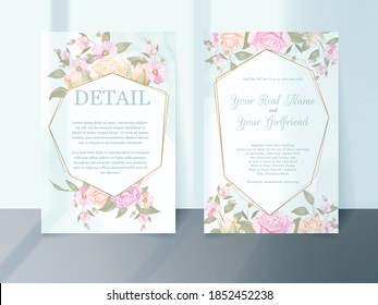 Floral Wedding Invitation Template Design 