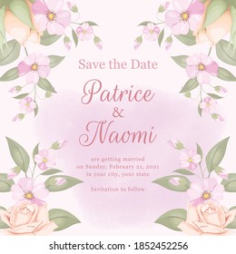 Floral Wedding Invitation Template Design 