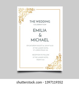 Floral Wedding Invitation Template Vector Design