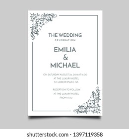 Floral Wedding Invitation Template Vector Design