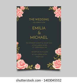 Floral Wedding Invitation  Template Vector Design