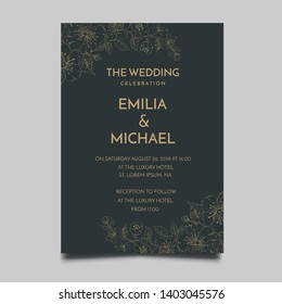 Floral Wedding Invitation  Template Vector Design