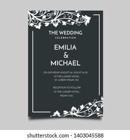 Floral Wedding Invitation  Template Vector Design