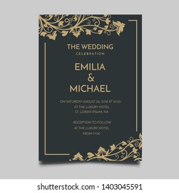 Floral Wedding Invitation  Template Vector Design