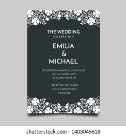 Floral Wedding Invitation  Template Vector Design