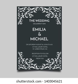 Floral Wedding Invitation  Template Vector Design