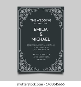 Floral Wedding Invitation  Template Vector Design