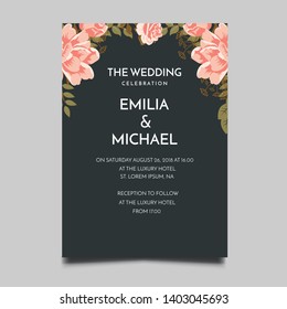 Floral Wedding Invitation  Template Vector Design