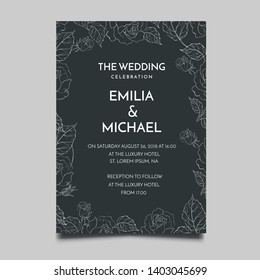 Floral Wedding Invitation  Template Vector Design