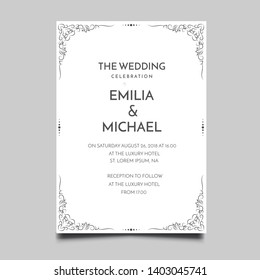 Floral Wedding Invitation  Template Vector Design