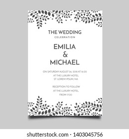 Floral Wedding Invitation  Template Vector Design