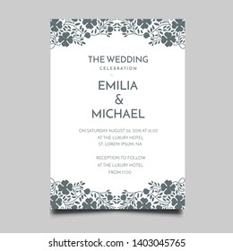 Floral Wedding Invitation  Template Vector Design