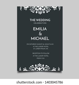 Floral Wedding Invitation  Template Vector Design