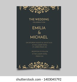 Floral Wedding Invitation  Template Vector Design