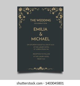 Floral Wedding Invitation  Template Vector Design