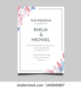 Floral Wedding Invitation  Template Vector Design
