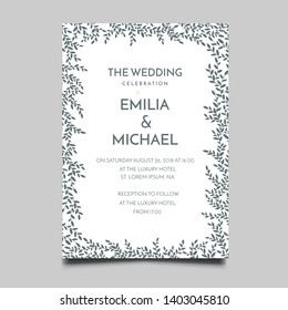 Floral Wedding Invitation  Template Vector Design