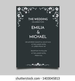 Floral Wedding Invitation  Template Vector Design