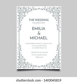 Floral Wedding Invitation  Template Vector Design