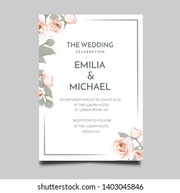 Floral Wedding Invitation  Template Vector Design