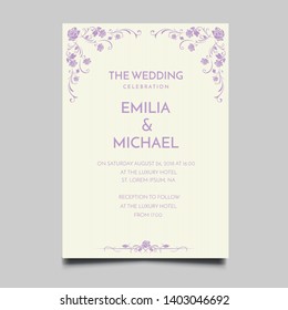 Floral Wedding Invitation  Template Vector Design