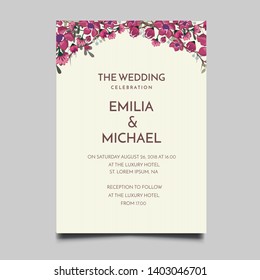 Floral Wedding Invitation  Template Vector Design