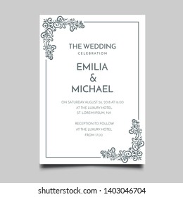 Floral Wedding Invitation  Template Vector Design