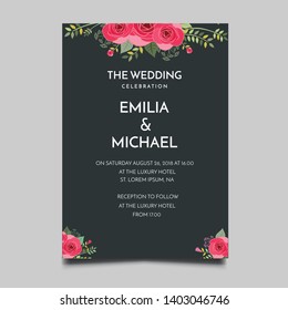Floral Wedding Invitation  Template Vector Design