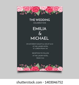 Floral Wedding Invitation  Template Vector Design