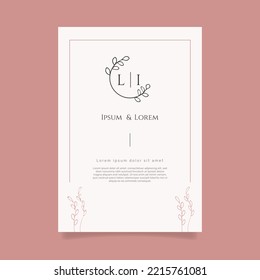 plantilla de invitación de boda floral. - Vector.