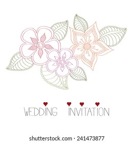 Floral wedding invitation vector 