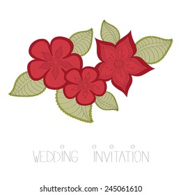 Floral wedding invitation vector 