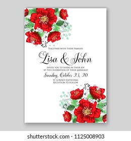 Floral wedding invitation vector card template