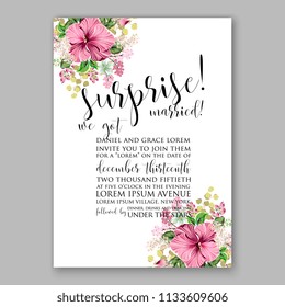 Floral wedding invitation vector card template Marriage flower background bridal shower invite, baby shower party invitation, save the date