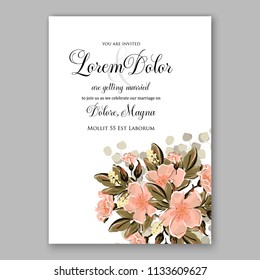 Floral wedding invitation vector card template Marriage flower background bridal shower invite, baby shower party invitation, save the date