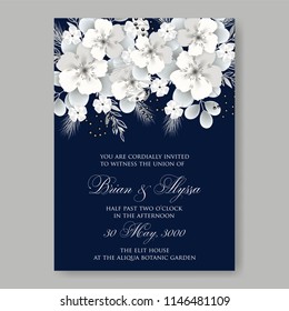 Floral wedding invitation vector card template peony anemone rose 