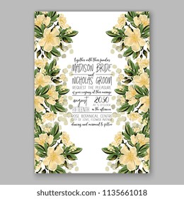 Floral wedding invitation vector printable card template Bridal shower bouquet flower marriage ceremony wording text