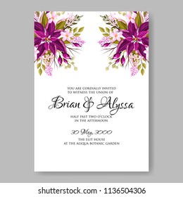 Floral wedding invitation vector printable template Marriage ceremony card pink watercolor Peony bridal shower bouquet baby birth greeting card