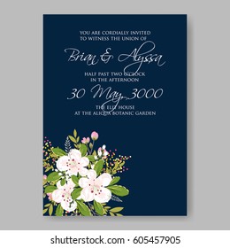 Floral wedding invitation vector printable template